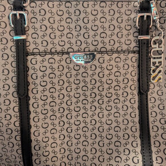 NWOT Guess Signature Black and Grey Large Tote - Picture 1 of 7